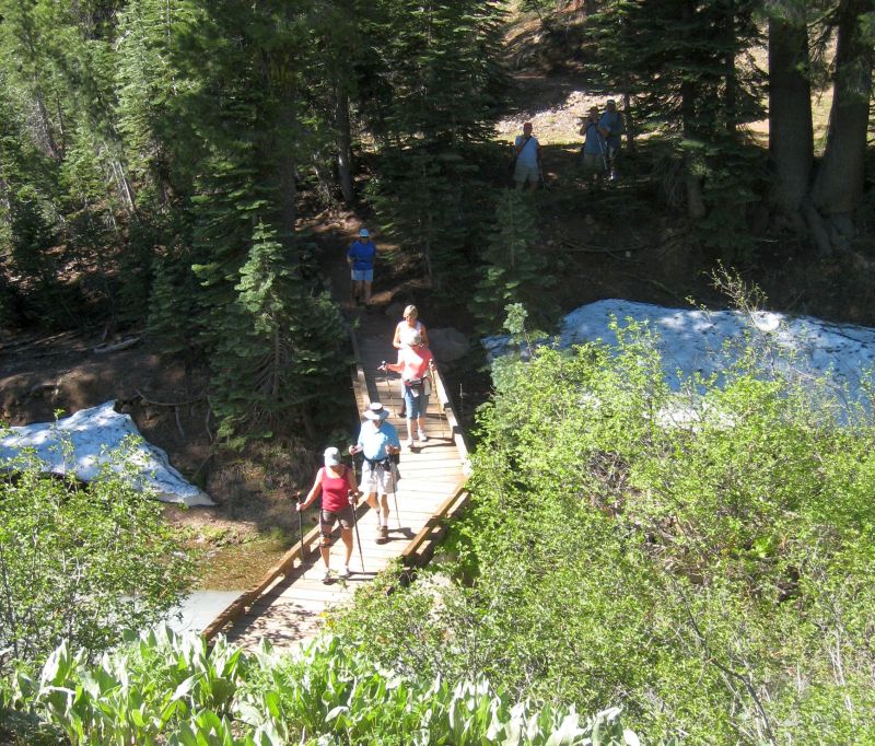 starting the hike near the visitor's center