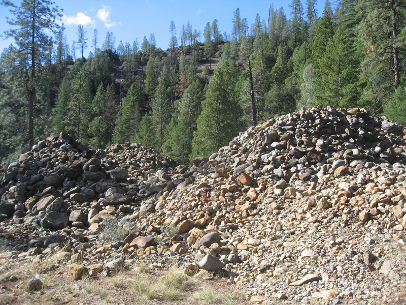 Placer mining debris