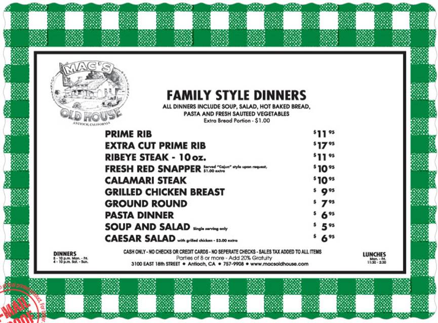 menu